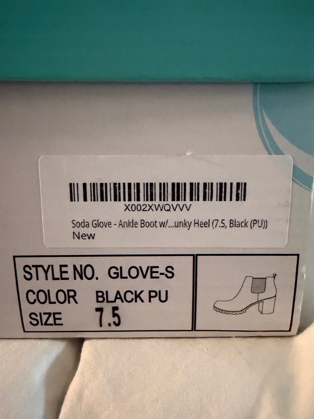 Soda Black Chelsea Ankle Booties with Block Heel - Picture 5 of 5